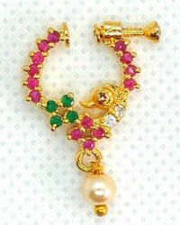 Thumbnail for Multicolor AD Peacock Bridal Nose Ring