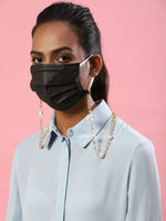 Thumbnail for White Golden Embellished Mask Chain - Ruby Raang - Distacart