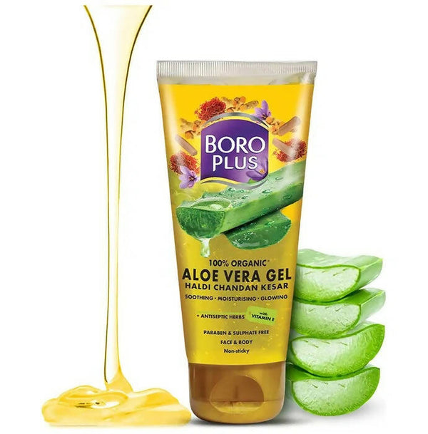 Boroplus 100% Organic Aloe Vera Gel Haldi Chandan Kesar - Distacart