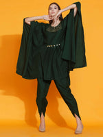 Thumbnail for Women Republic Green Kaftan With Hand Embellishment And Dhoti Salwaar - Distacart