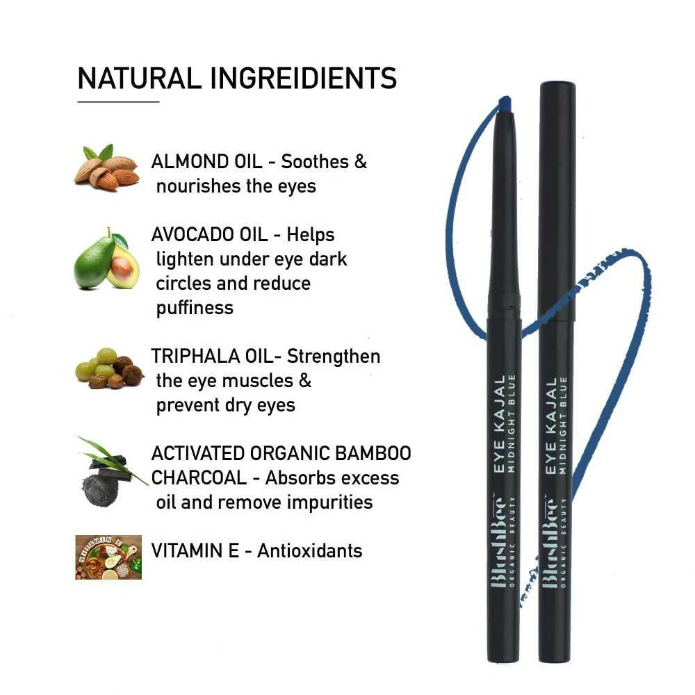 BlushBee Organic Beauty Eye Kajal - Midnight Blue - Distacart