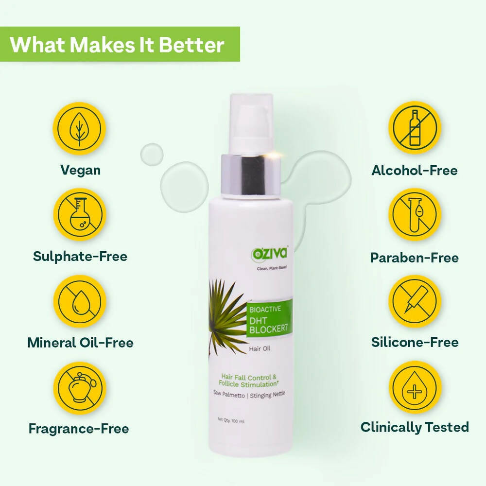OZiva Bioactive DHT Blocker7 Hair Oil - Distacart
