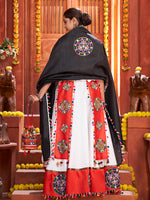 Thumbnail for Myra White Art Silk Gamthi Work Designer Lehenga - Distacart