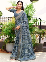Thumbnail for Kalini Floral Printed Zari Jamdani Saree - Distacart