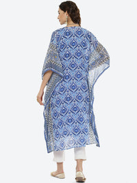 Thumbnail for Biba Women White Ethnic Motifs Printed Pure Cotton Kurti with Trousers - Distacart