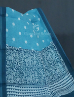 Thumbnail for Shades of Sky Blue With Polka Print Munga Cotton Saree By Gayathri Reddy Designer Studio - Distacart