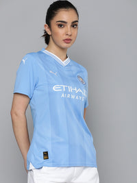 Thumbnail for Puma Printed Manchester City 23/24 Home Jersey Drycell V-Neck Football T-shirt - Distacart