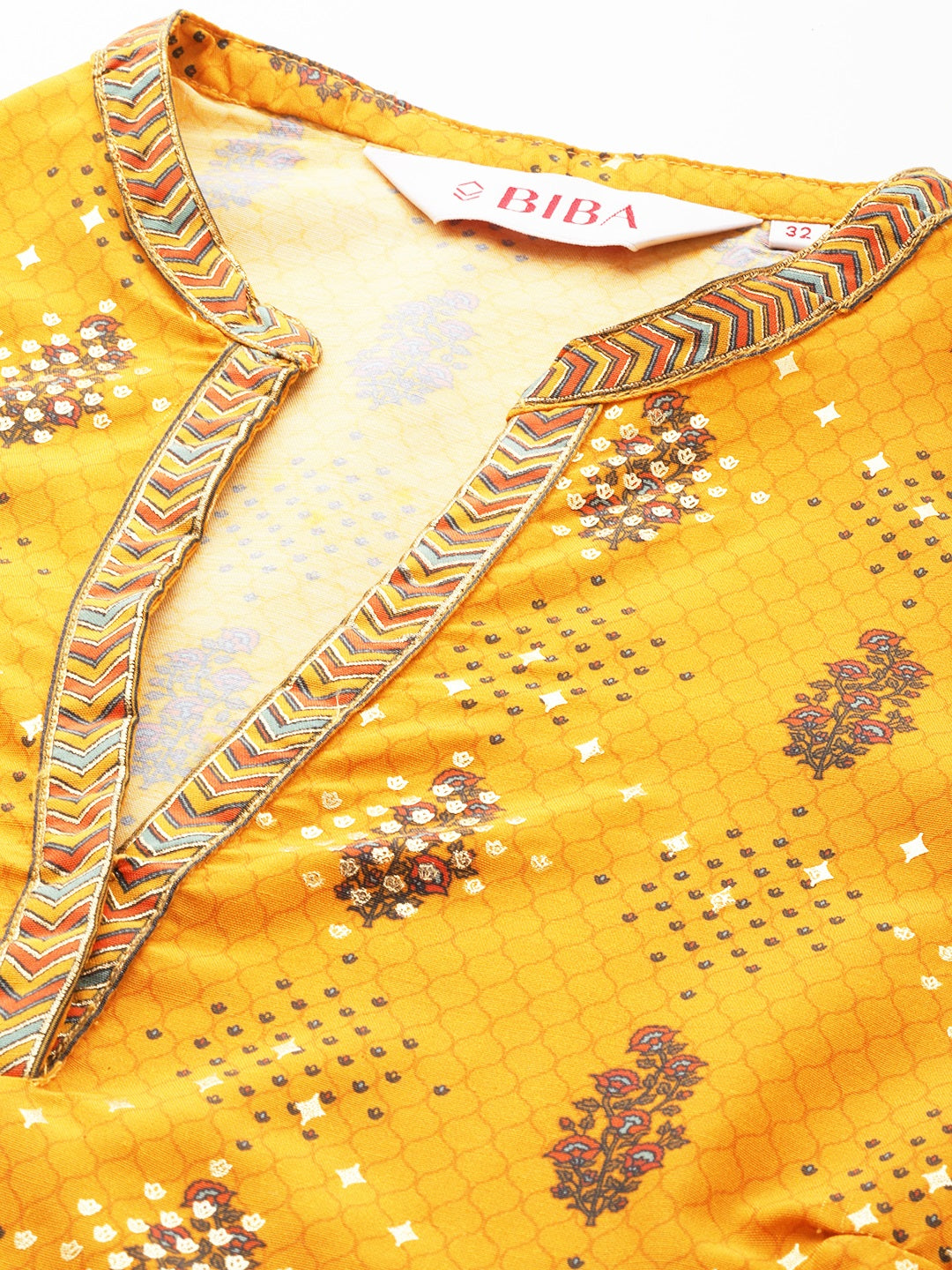 Biba Ethnic Motifs Print Kurti With Palazzos - Distacart