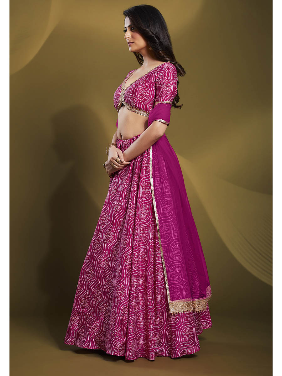Myra Pink Crepe Embroidered Designer Lehenga - Distacart