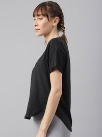 Thumbnail for MKH Women Typography Printed Drop-Shoulder Sleeves Dri-FIT Sports T-shirt - Distacart
