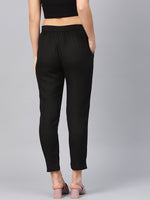 Thumbnail for Juniper Women Black Rayon Flex Solid Slim Fit Pant/Slim Pant - Distacart