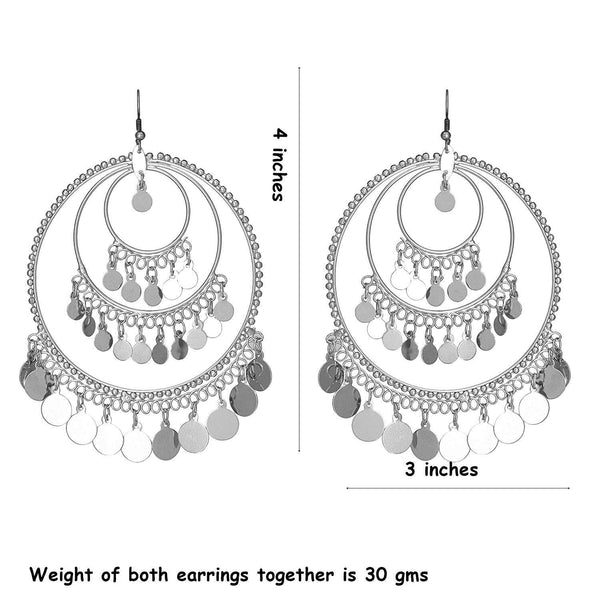 Silver-Plated Alloy Round Silver Earrings - The Pari - Distacart