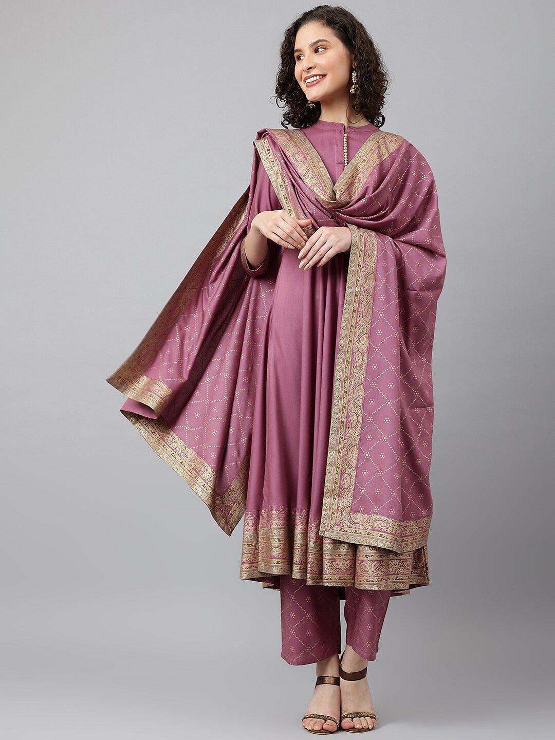 Khushal K Ethnic Motifs Printed Kurta with Palazzos & With Dupatta - Distacart