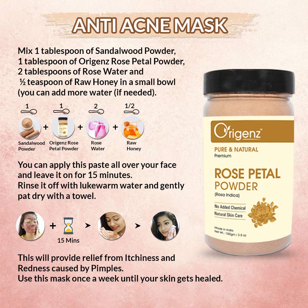 Origenz Pure & Natural Rose Petals Powder