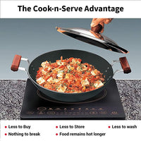 Thumbnail for Hawkins Futura 2.5 Litre Deep Fry Pan, Hard Anodised Kadai with Stainless Steel Lid