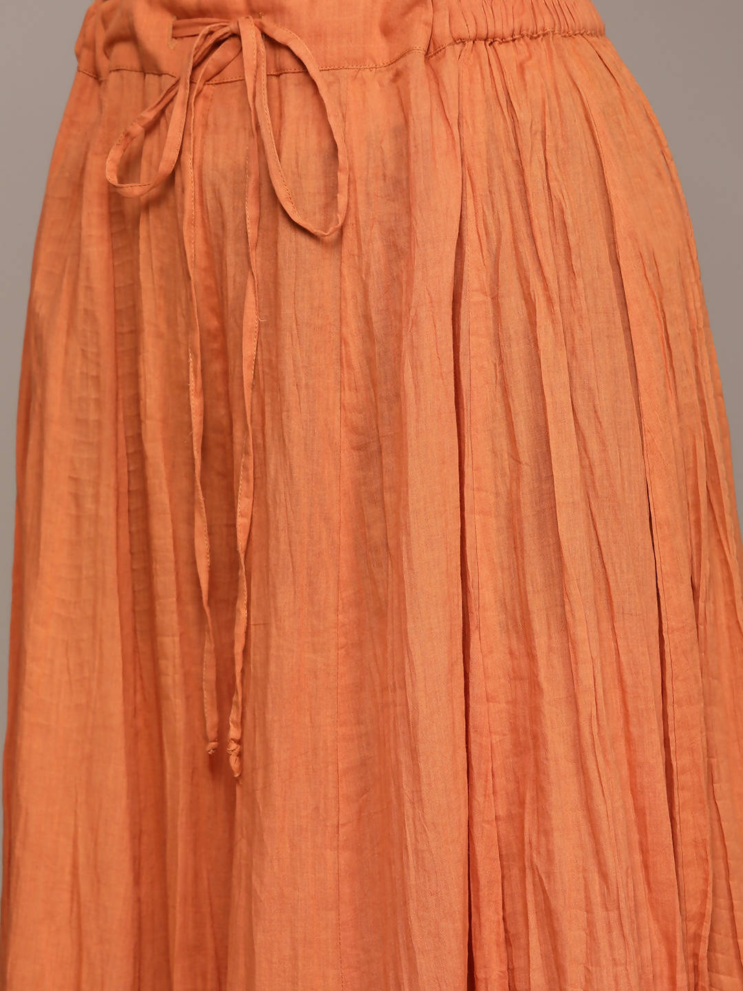 Ritu Kumar Women Rust Orange Pure Cotton Paisley Printed Kurta with Sharara & Dupatta - Distacart