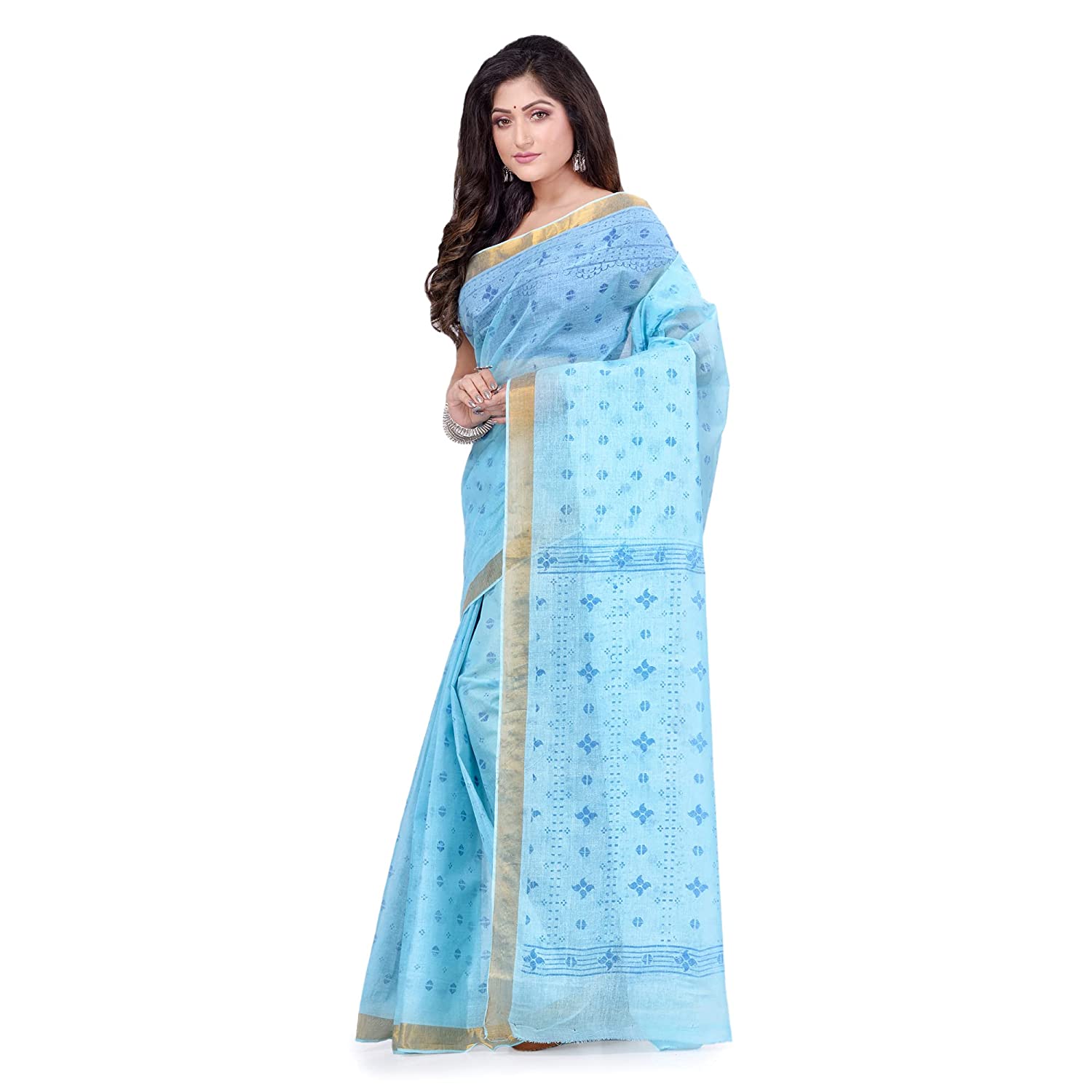 Desh Bidesh Women's Bengal Tant Kerala Print Design Pure Handloom Cotton Saree Without Blouse Piece - Distacart