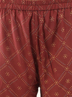 Thumbnail for Khushal K Ethnic Motifs Printed Mandarin Collar Kurta with Trousers & Dupatta - Distacart