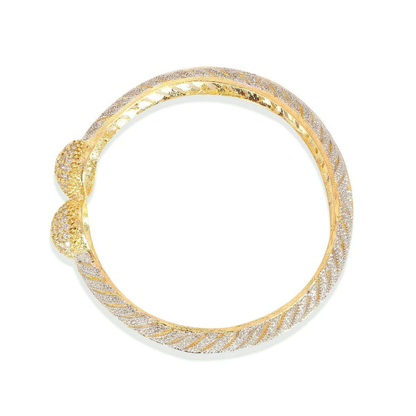 Gold-Plated Alloy Gold Silver American Diamond 4 Bangles - The Pari - Distacart