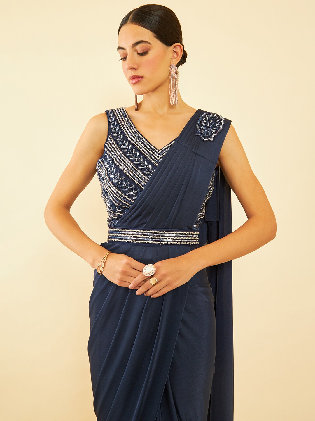 Soch Beads and Stones Ready to Wear Saree - Distacart