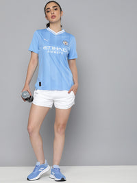 Thumbnail for Puma Printed Manchester City 23/24 Home Jersey Drycell V-Neck Football T-shirt - Distacart