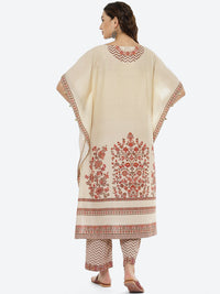 Thumbnail for Biba Women Beige Ethnic Motifs Printed Kurta with Palazzos - Distacart