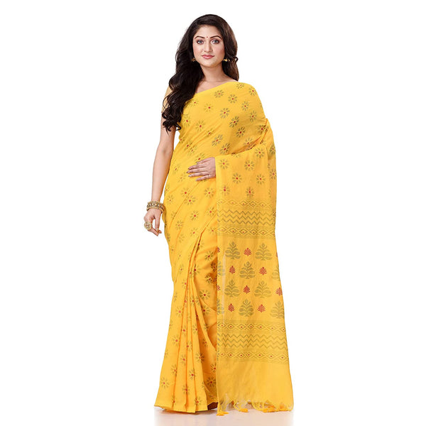 Desh Bidesh Bengal Cotton Women's Bengal Tant Abhra Fabric Design Pure Cotton Handloom Saree With Blouse Piece - Distacart