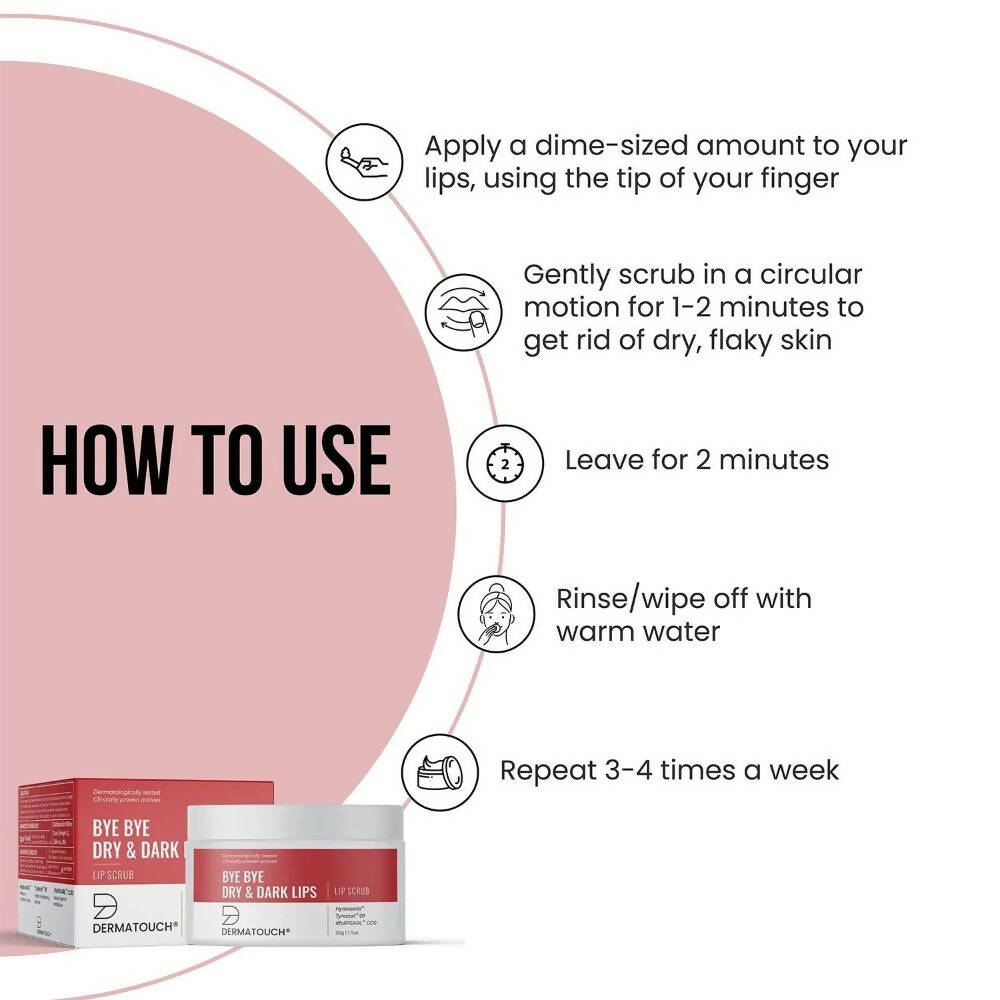 Dermatouch Bye Bye Dry & Dark Lips Lip Scrub - Distacart