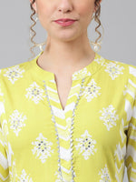 Thumbnail for Khushal K Ethnic Motifs Printed Mirror Work Kurta with Palazzos & Dupatta - Distacart