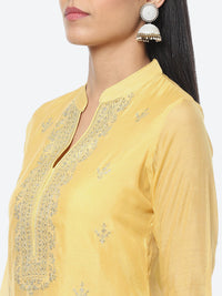 Thumbnail for Biba Floral Embroidered Thread Work Kurta with Trousers & With Dupatta - Distacart