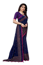 Thumbnail for Vamika Blue Jute Silk Embelished Saree (HOLIKA BLUE)