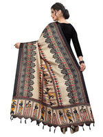 Thumbnail for Vamika Black Latest Printed Khadi Bhagalpuri Dupatta