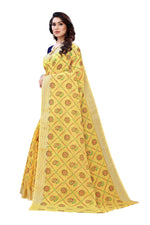 Thumbnail for Vamika Yellow Linen Jari Border Saree (CHARVI YELLOW) - Distacart