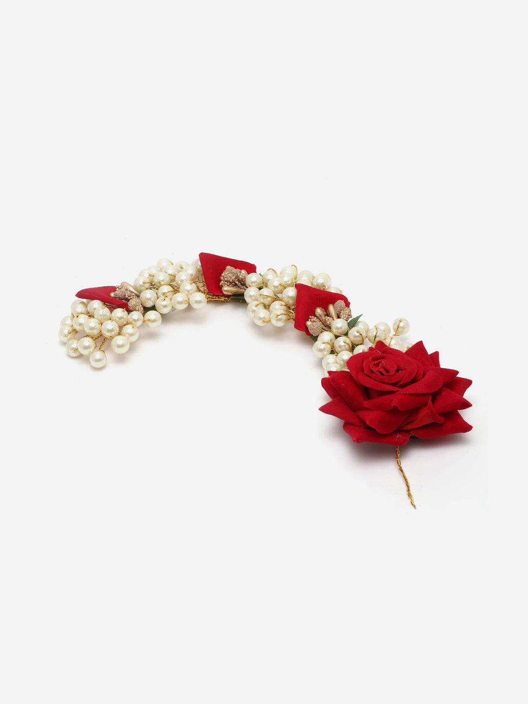 Panash Women Gold-Toned & Red Embellished Hair Accessory Set of - Distacart
