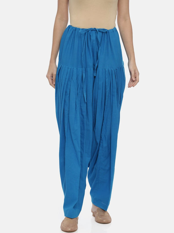Souchii Turquoise Blue Solid Loose-Fit Patiala - Distacart
