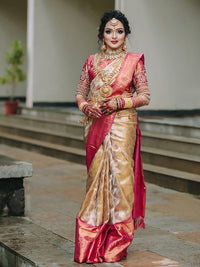 Thumbnail for Kalini Ethnic Motifs Woven Design Zari Banarasi Saree - Distacart