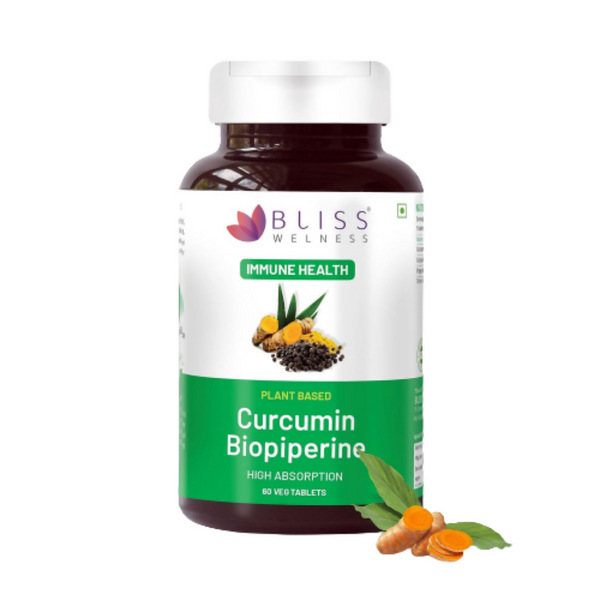 Bliss Welness Curcumin Biopiperine Tablets - Distacart