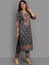 Thumbnail for Kalini Ethnic Motifs Printed Straight Kurta & Trousers With Dupatta - Distacart