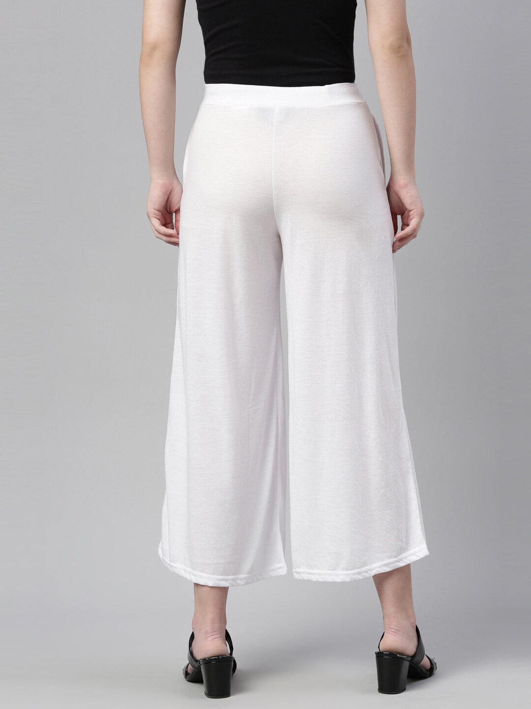 Souchii White Knitted Ethnic Palazzos - Distacart