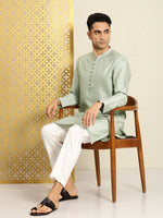 Thumbnail for House of Pataudi Jashn Embroidered Thread Work Sequined Kurta - Distacart