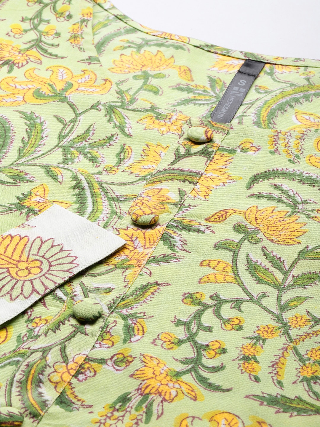 HERE&NOW Floral Printed Regular Pure Cotton Kurta with Palazzos & With Dupatta - Distacart