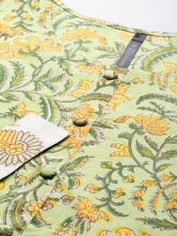 Thumbnail for HERE&NOW Floral Printed Regular Pure Cotton Kurta with Palazzos & With Dupatta - Distacart