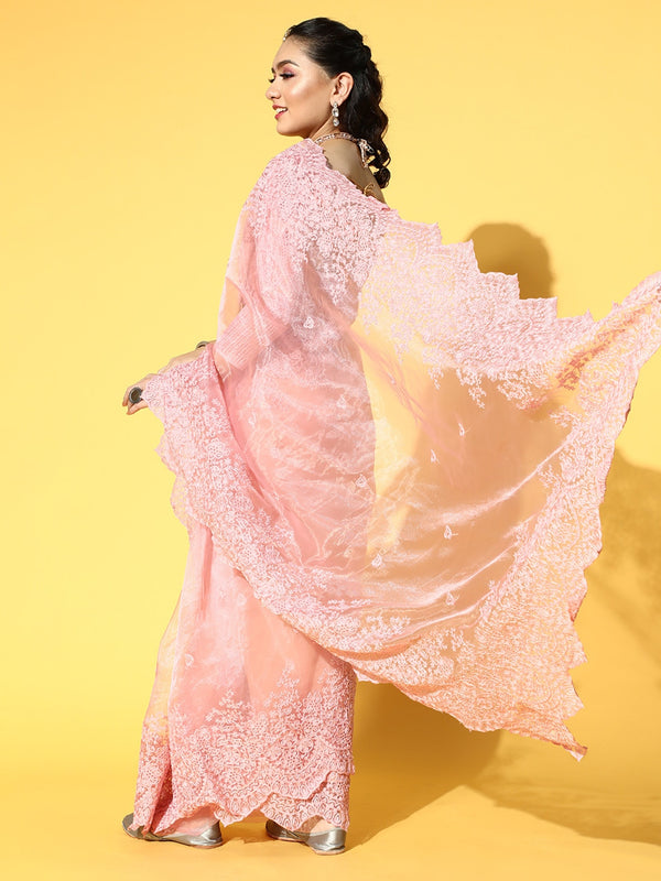 Mitera Ethnic Motifs Saree with Embroidered Border - Distacart