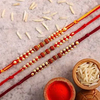 Thumbnail for Set of 3 Sleek Rudraksha Rakhi