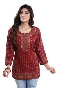 Thumbnail for Snehal Creations Style Galore Summer Cool Printed Short Kurti Tunic