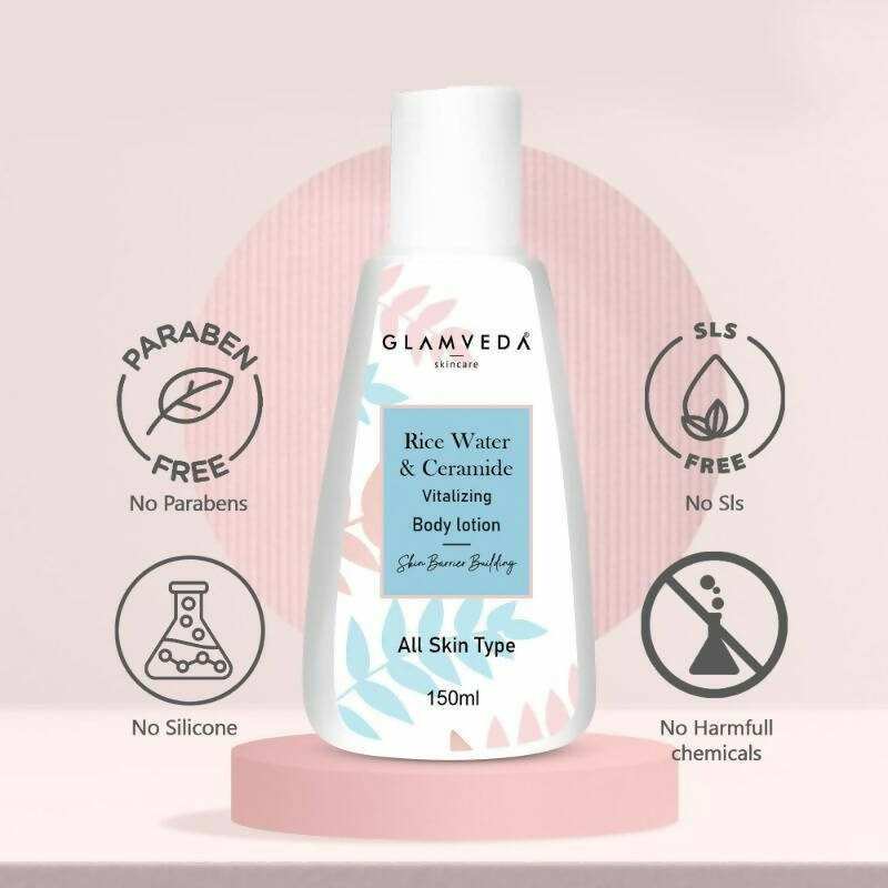 Glamveda Korean Rice Water & Ceramide Vitalizing Body Lotion - Distacart