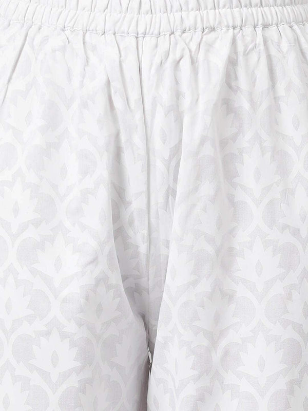 Khushal K Round Neck Floral Printed Kurta With Palazzos & Dupatta - Distacart