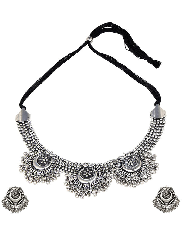 Cardinal Silver Oxidized Jewellery Set - Distacart
