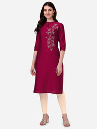 Thumbnail for HERE&NOW Women Floral Embroidered Thread Work Floral Kurta - Distacart