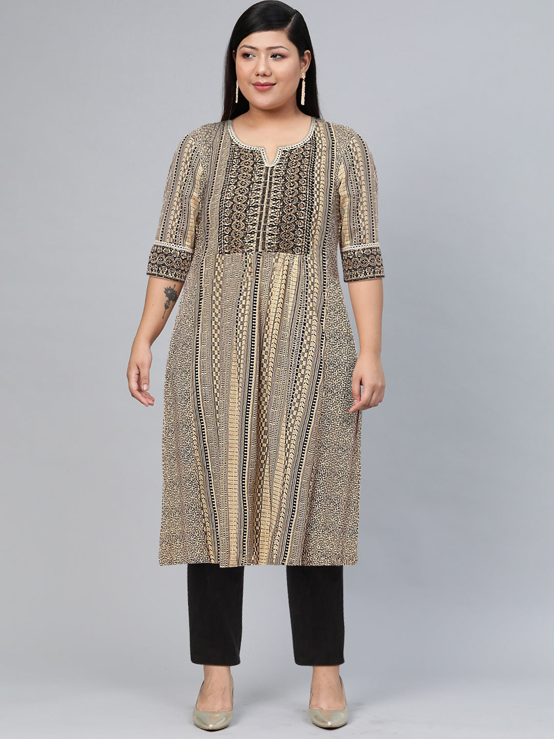 Biba Geometric Printed Kurta - Distacart
